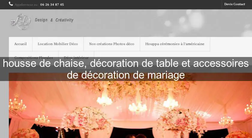 housse de chaise, décoration de table et accessoires de décoration de mariage