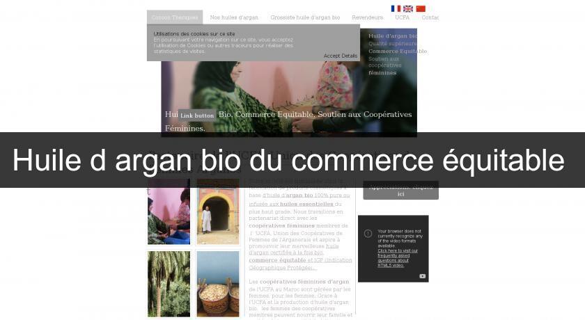 Huile d'argan bio du commerce équitable Huile d'argan bio du commerce équitable