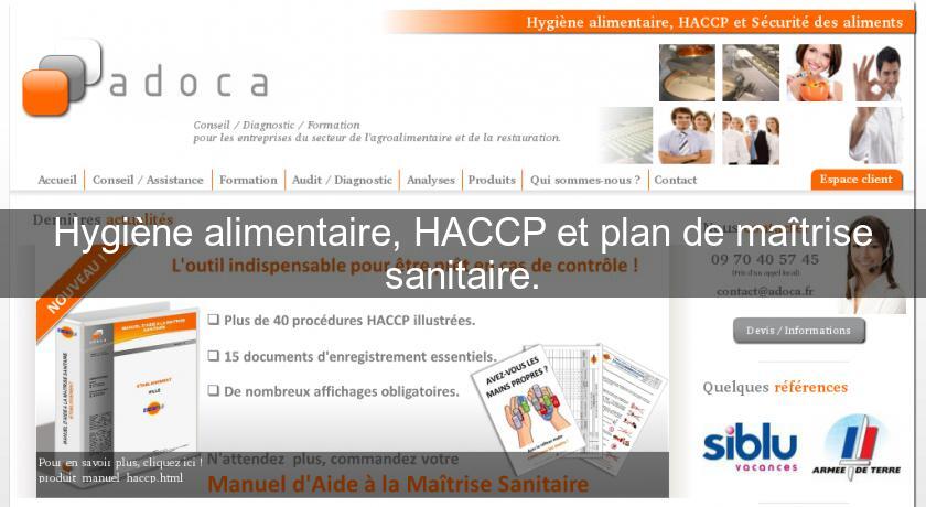 Hygiène alimentaire, HACCP et plan de maîtrise sanitaire.