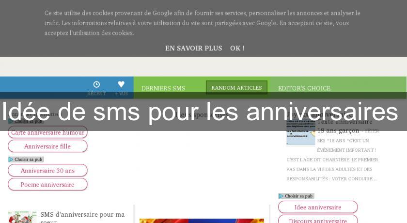 Idée de sms pour les anniversaires Idée de sms pour les anniversaires