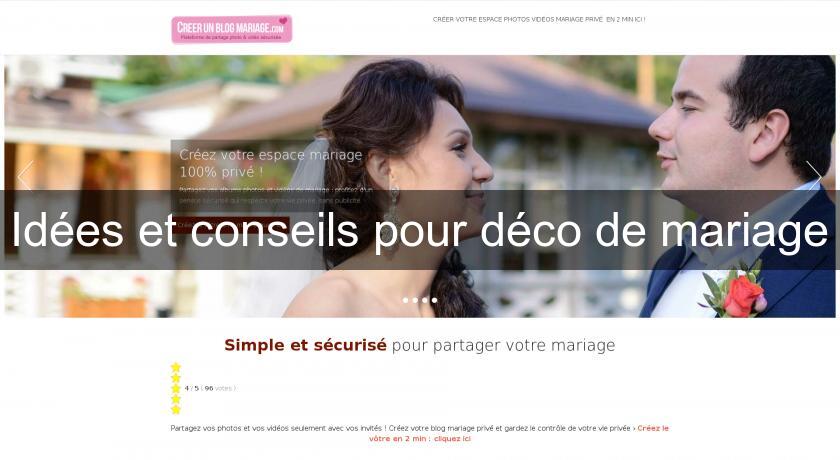 Idées et conseils pour déco de mariage