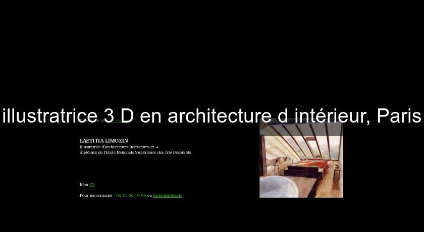illustratrice 3 D en architecture d'intérieur, Paris