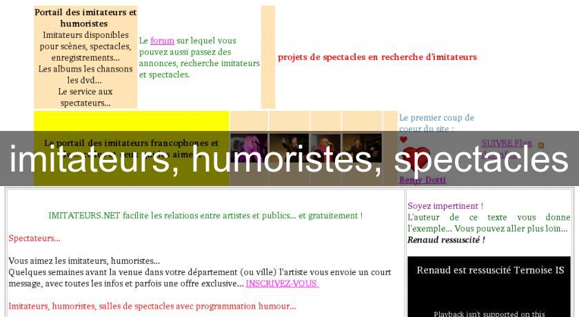 imitateurs, humoristes, spectacles imitateurs, humoristes, spectacles