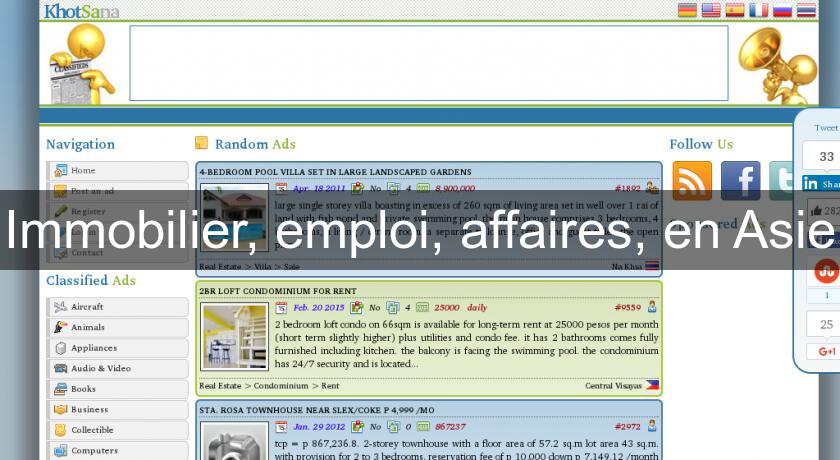 Immobilier, emploi, affaires, en Asie Immobilier, emploi, affaires, en Asie