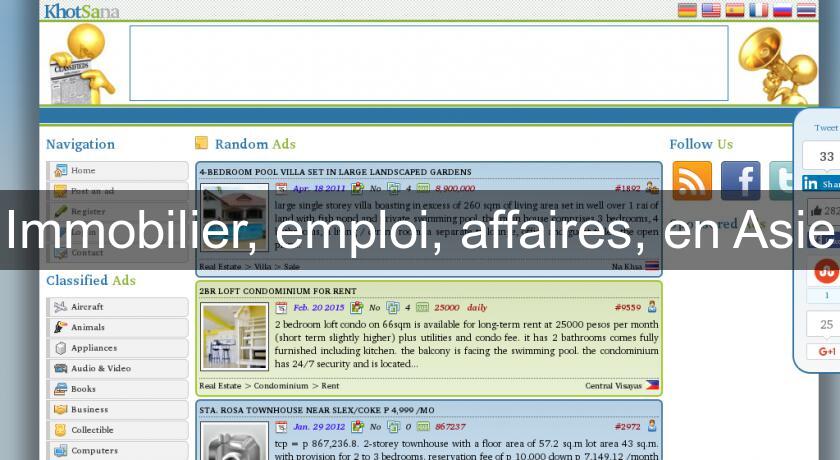 Immobilier, emploi, affaires, en Asie