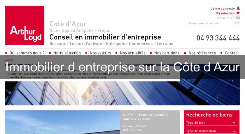 Immobilier d'entreprise sur la Côte d'Azur Immobilier d'entreprise sur la Côte d'Azur