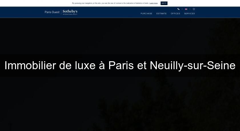 Immobilier de luxe à Paris et Neuilly-sur-Seine