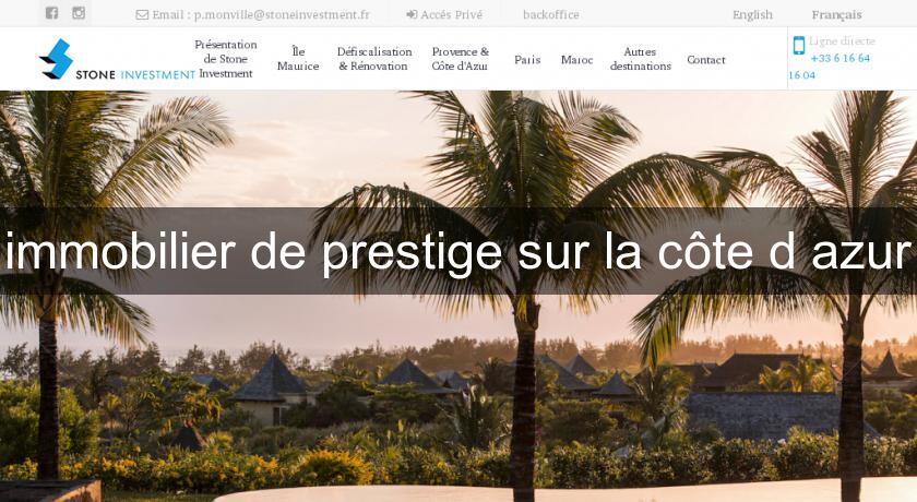 immobilier de prestige sur la côte d'azur