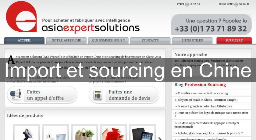 Import et sourcing en Chine Import et sourcing en Chine