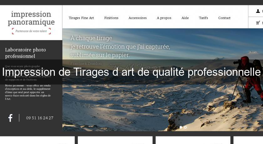 Impression de Tirages d'art de qualité professionnelle