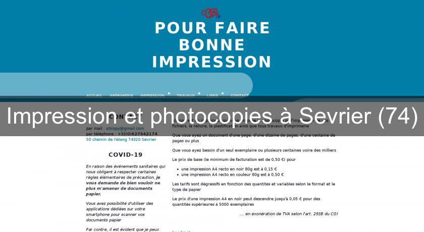 Impression et photocopies à Sevrier (74)