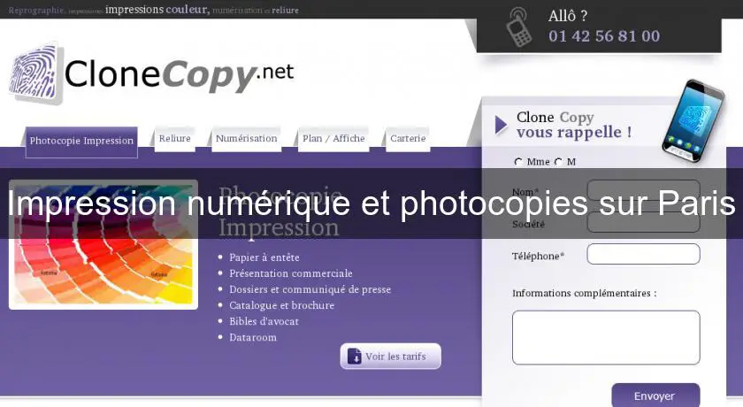 Impression numérique et photocopies sur Paris