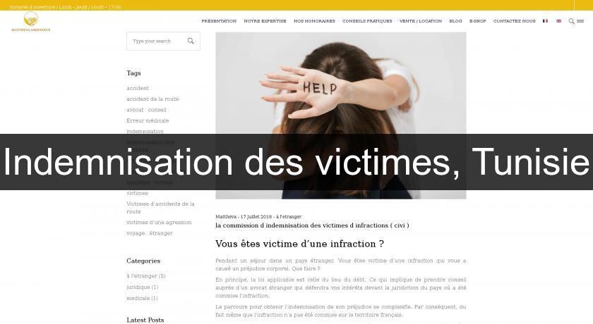 Indemnisation des victimes, Tunisie Indemnisation des victimes, Tunisie