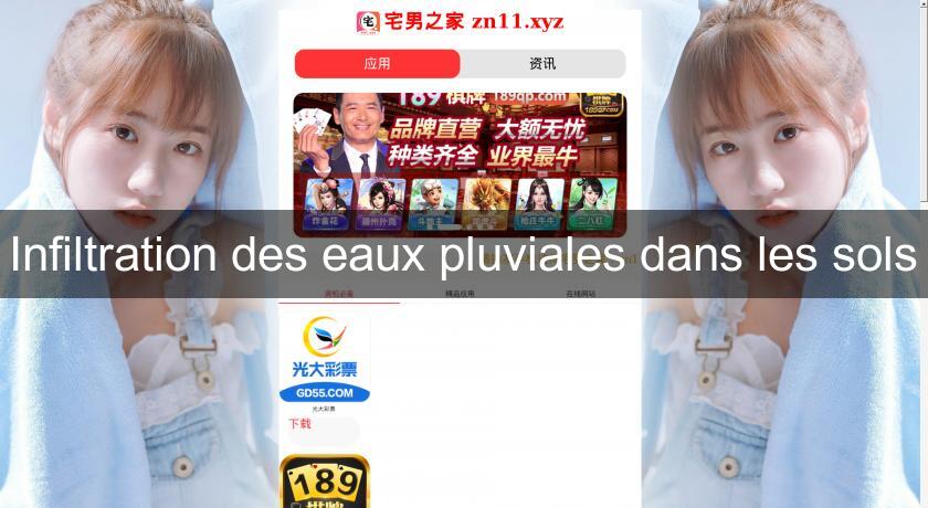 Infiltration des eaux pluviales dans les sols Infiltration des eaux pluviales dans les sols