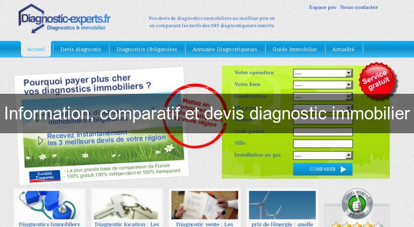 Information, comparatif et devis diagnostic immobilier Information, comparatif et devis diagnostic immobilier