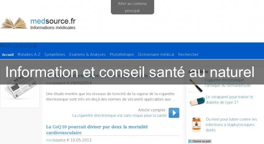 Information et conseil santé au naturel 