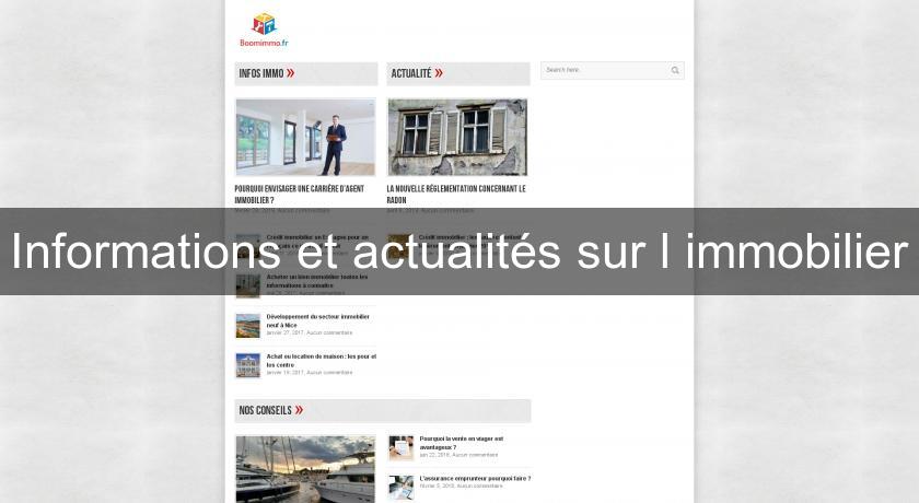 Informations et actualités sur l'immobilier Informations et actualités sur l'immobilier