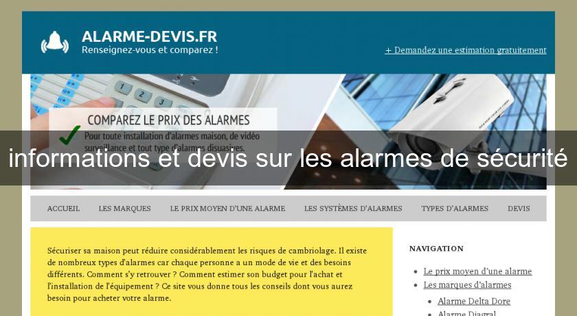 informations et devis sur les alarmes de sécurité informations et devis sur les alarmes de sécurité