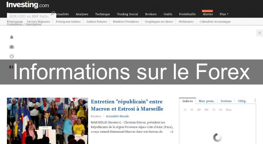 Informations sur le Forex Informations sur le Forex