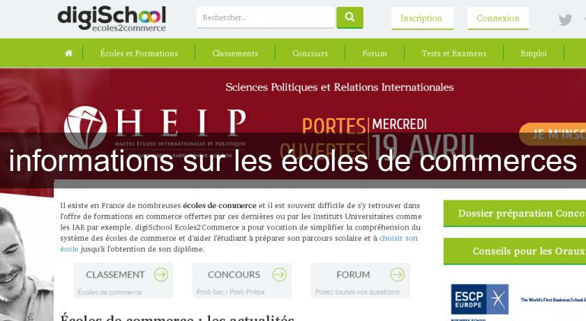 informations sur les écoles de commerces informations sur les écoles de commerces