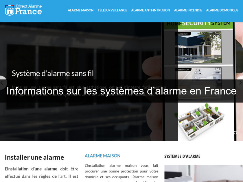 Informations sur les systèmes d’alarme en France Informations sur les systèmes d’alarme en France