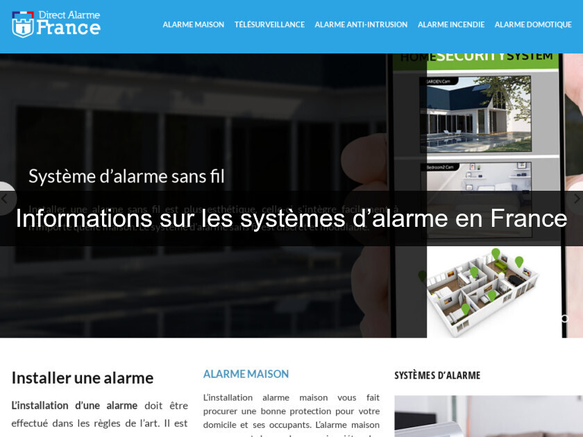 Informations sur les systèmes d’alarme en France