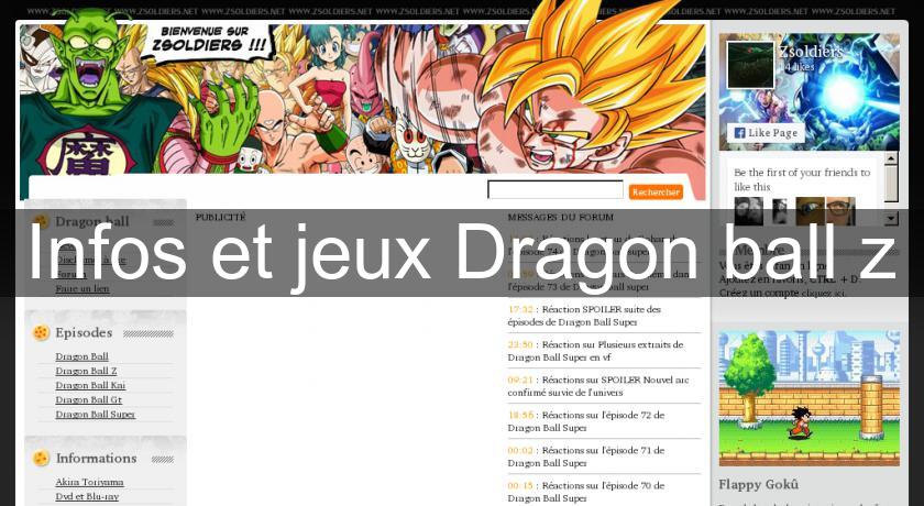 Infos et jeux Dragon ball z