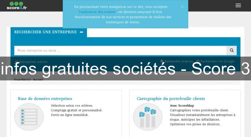 infos gratuites sociétés - Score 3 infos gratuites sociétés - Score 3
