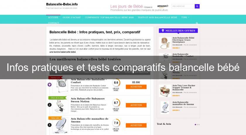 Infos pratiques et tests comparatifs balancelle bébé