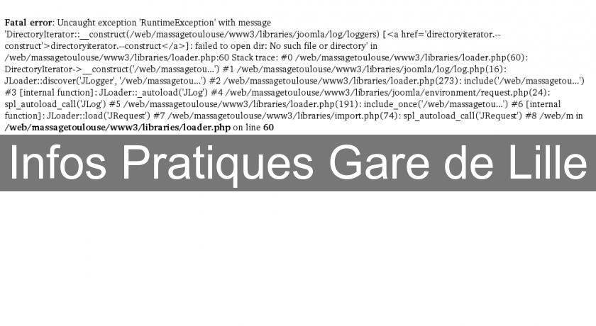 Infos Pratiques Gare de Lille Infos Pratiques Gare de Lille