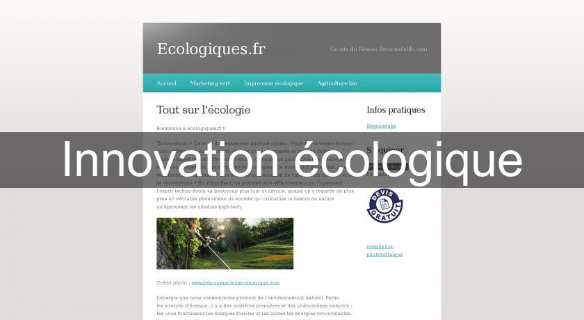 Innovation écologique Innovation écologique