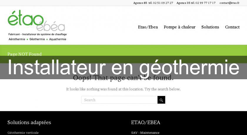 Installateur en géothermie Installateur en géothermie