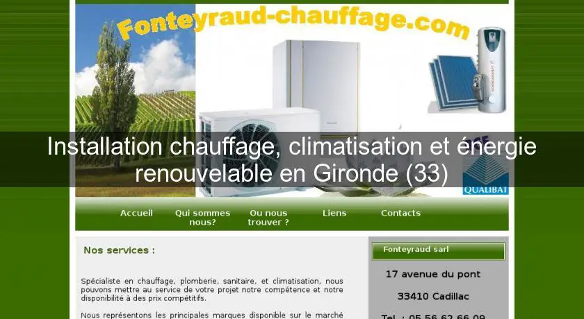 Installation chauffage, climatisation et énergie renouvelable en Gironde (33)
