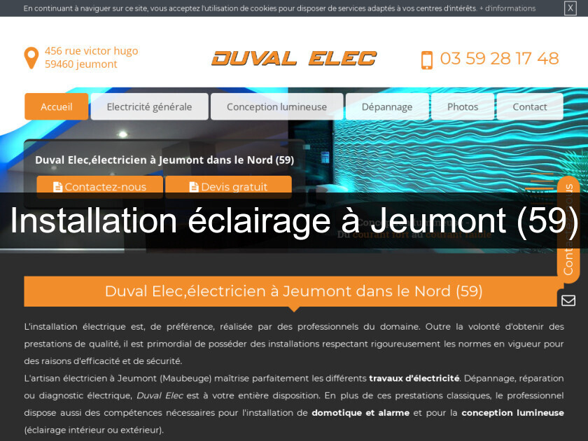 Installation éclairage à Jeumont (59)