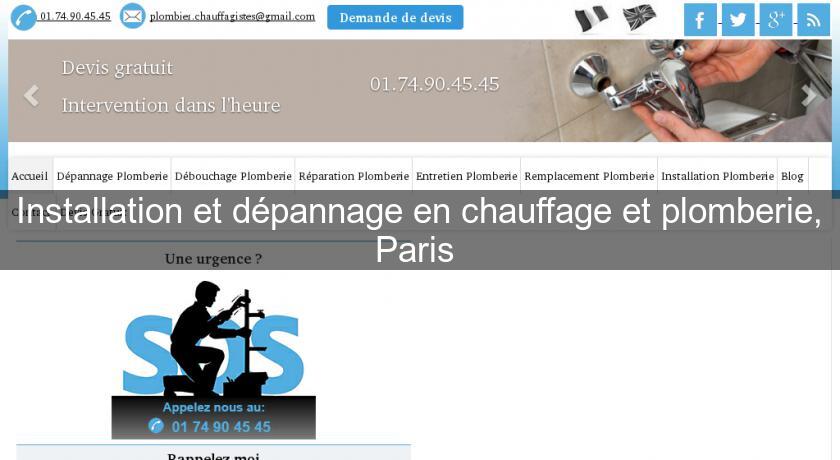Installation et dépannage en chauffage et plomberie, Paris Installation et dépannage en chauffage et plomberie, Paris