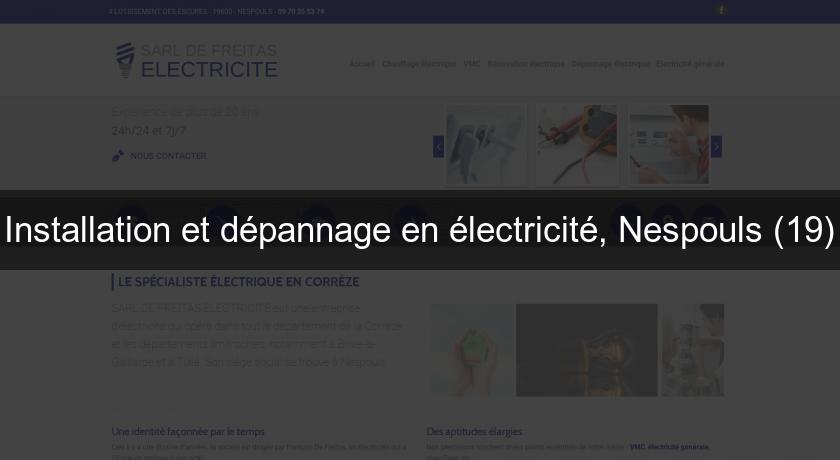 Installation et dépannage en électricité, Nespouls (19) Installation et dépannage en électricité, Nespouls (19)