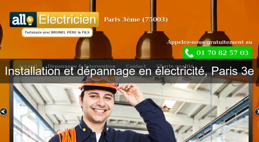 Installation et dépannage en électricité, Paris 3e