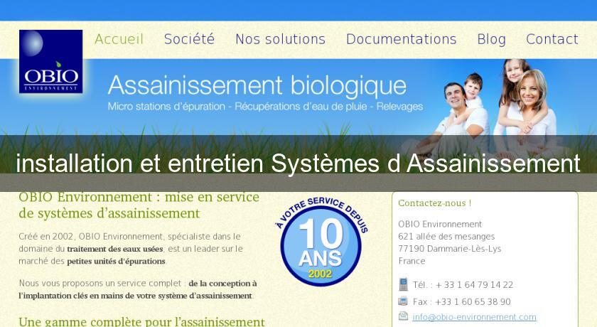 installation et entretien Systèmes d'Assainissement installation et entretien Systèmes d'Assainissement