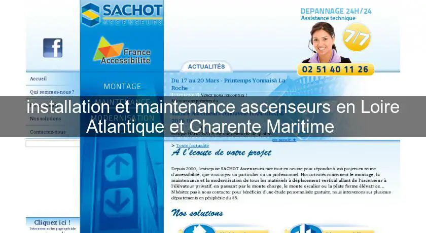 installation et maintenance ascenseurs en Loire Atlantique et Charente Maritime 