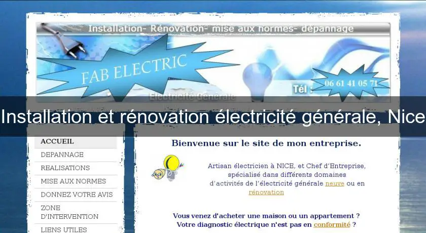 Installation et rénovation électricité générale, Nice