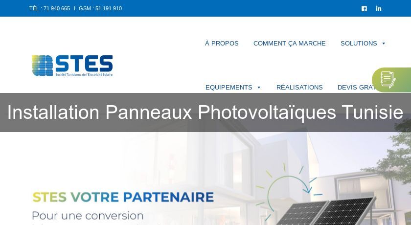 Installation Panneaux Photovoltaïques Tunisie Installation Panneaux Photovoltaïques Tunisie