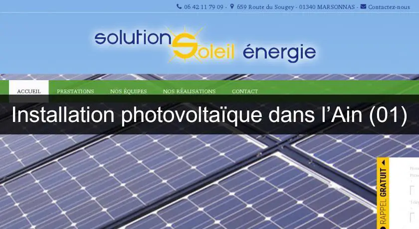 Installation photovoltaïque dans l’Ain (01)