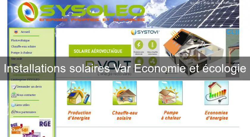 Installations solaires Var Economie et écologie