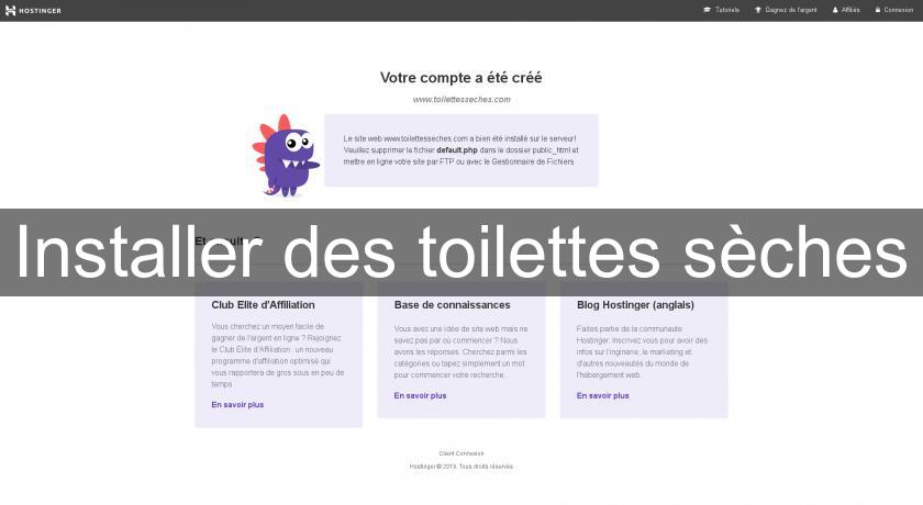 Installer des toilettes sèches Installer des toilettes sèches
