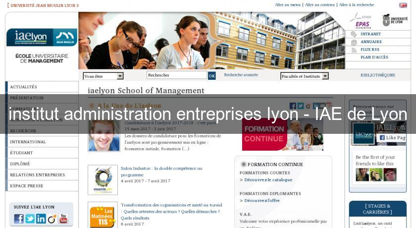 institut administration entreprises lyon - IAE de Lyon institut administration entreprises lyon - IAE de Lyon