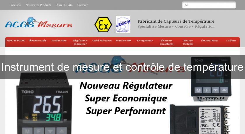 Instrument de mesure et contrôle de température Instrument de mesure et contrôle de température