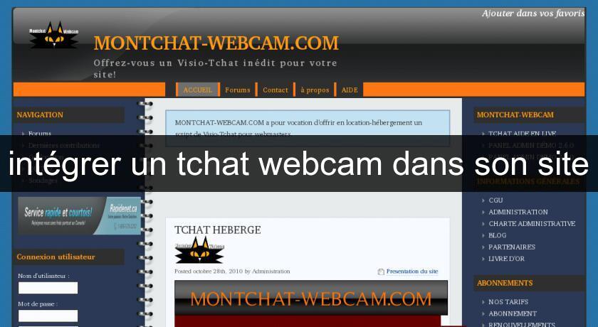 intégrer un tchat webcam dans son site chat
