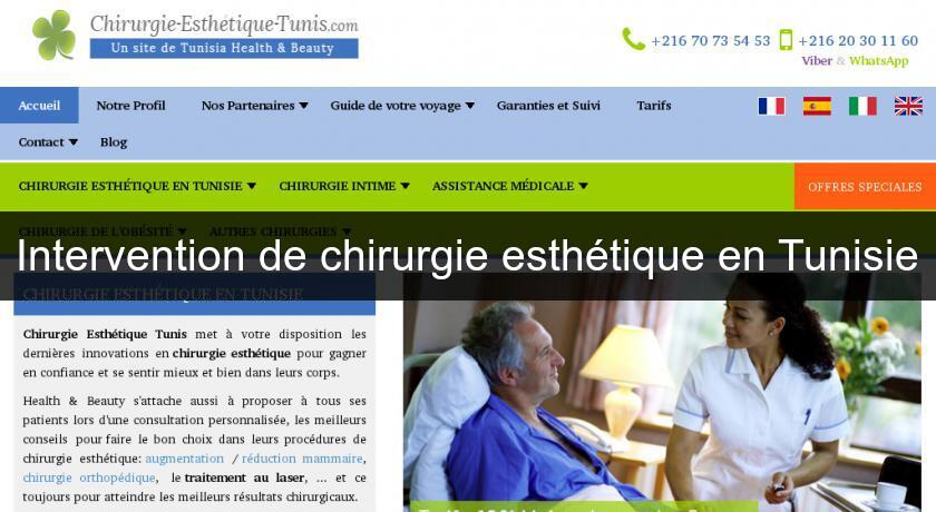 Intervention de chirurgie esthétique en Tunisie Intervention de chirurgie esthétique en Tunisie