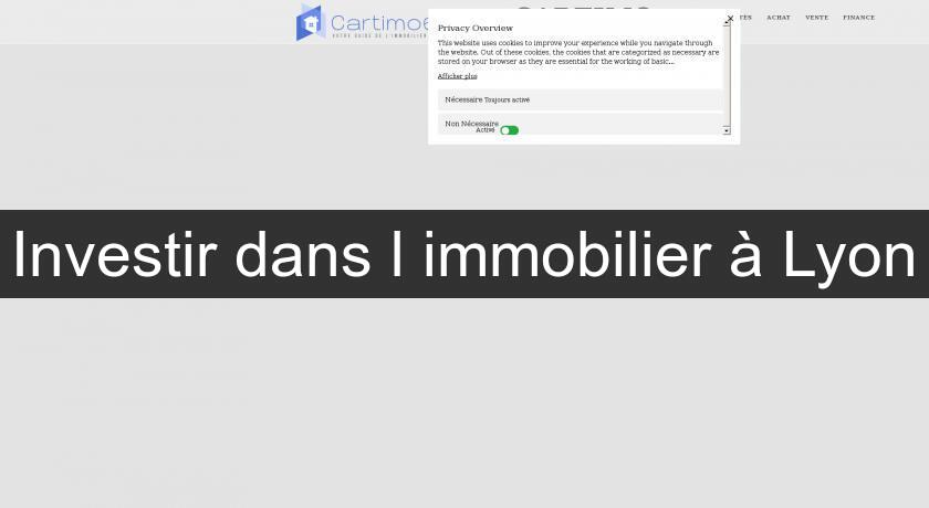 Investir dans l'immobilier à Lyon Investir dans l'immobilier à Lyon