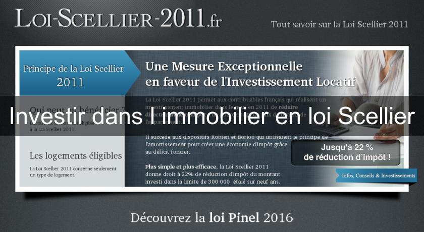 Investir dans l'immobilier en loi Scellier Investir dans l'immobilier en loi Scellier